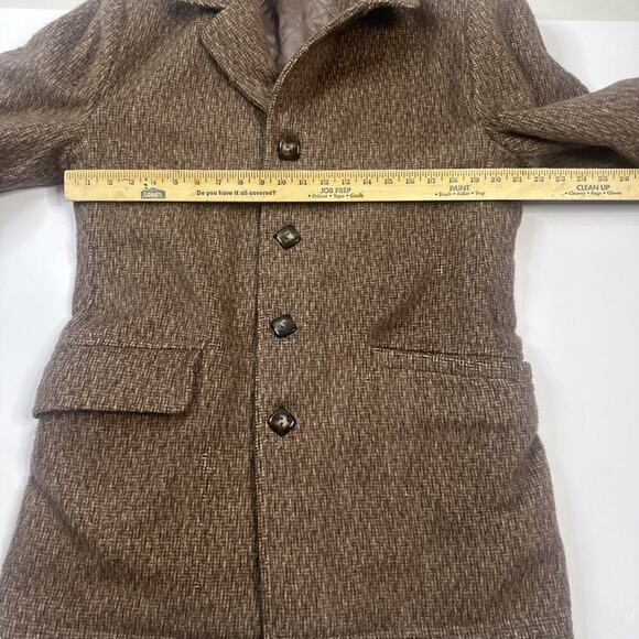 Vintage Woolrich Men's Men's Tweed Wool Lined 1950-60 Outdoor Overcoat Size 42 - Picture 14 of 16